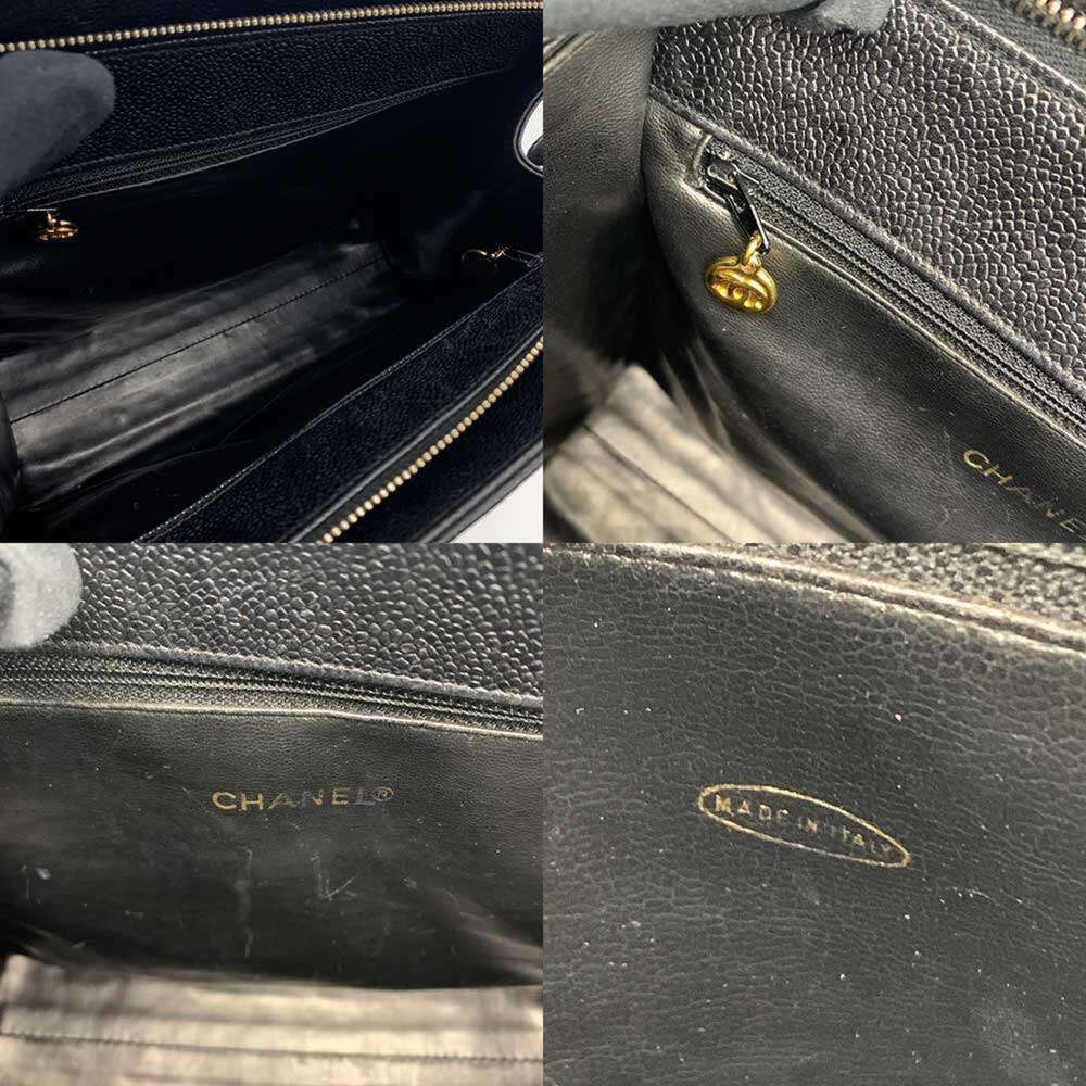CHANEL Black Caviar Leather Tote Bag - Picture 5 of 6